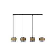 9236383 Висечка светилка SIANNA 4xE27 Smoke Glass & Brass gold Metal Nova Luce